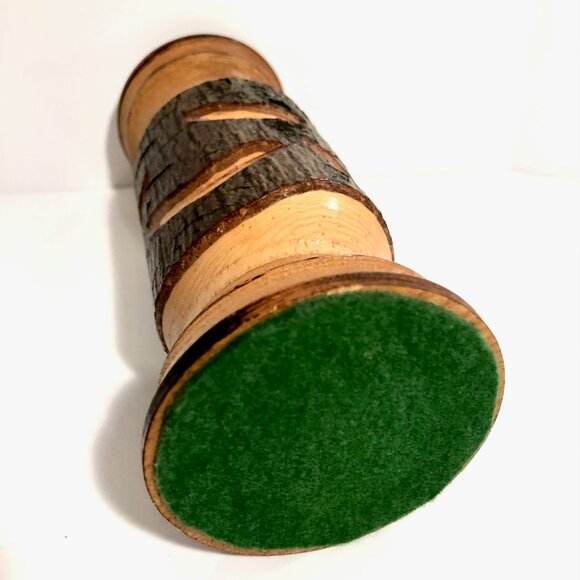 Rustic Vintage Wooden Candlestick Holder. Tiki Bar Candle. - Picture 5 of 5